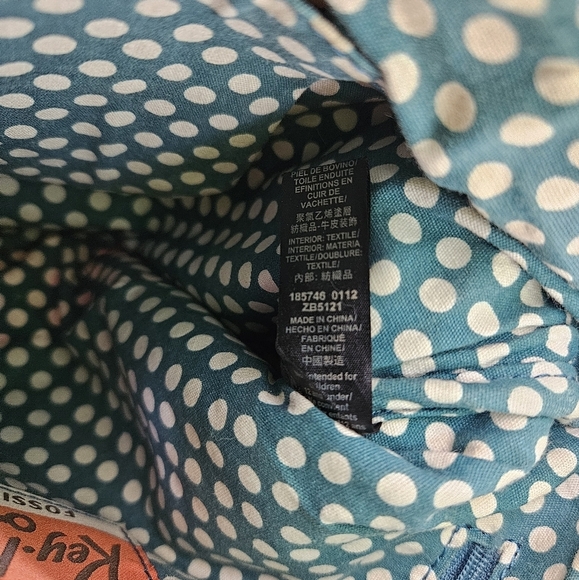 Fossil Key-Per coated canvas crossbody bag pink leaves orange fruit - Picture 7 of 8